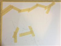 Masking tape over pencil outlines